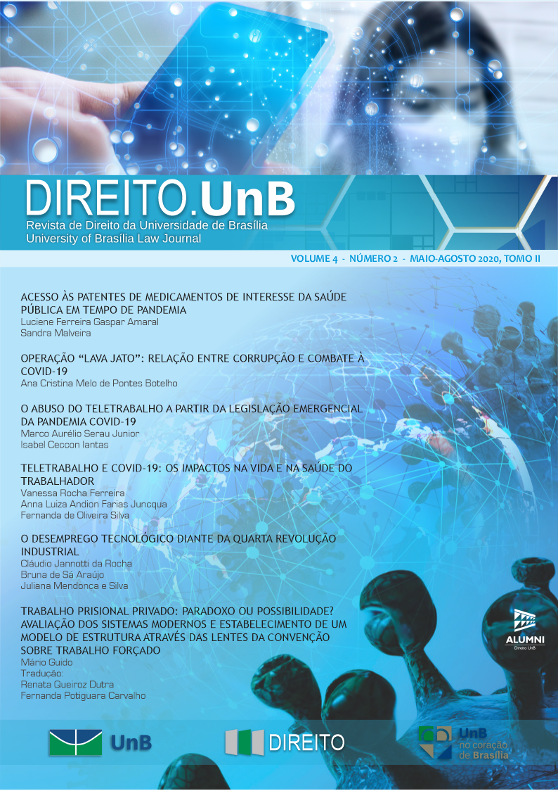 Capa da Revista Direito.UnB Volume 4, Número 2 - Edição especial (Tomo II)